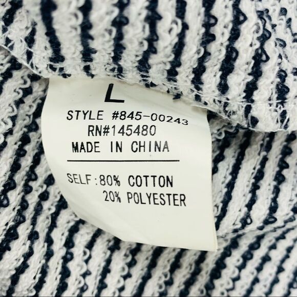 Mo:vint size Large Black & White Striped Shirt Dress - Picture 6 of 11